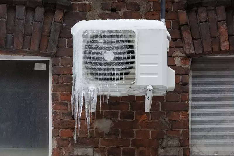 AC Covered in Ice