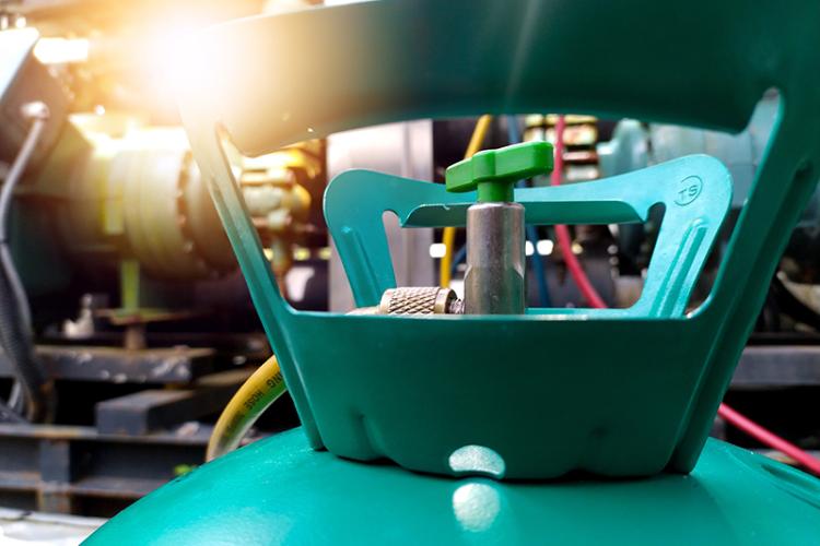 Close up of Freon tubes being filled.